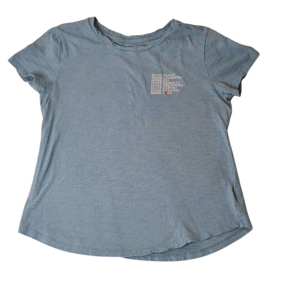 Old Navy Short Sleeve Womens S Blue Graphic T-Shirt More Love Laughter Joy etc.